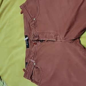 Kiton Men's Straight Jeans in Rust Red